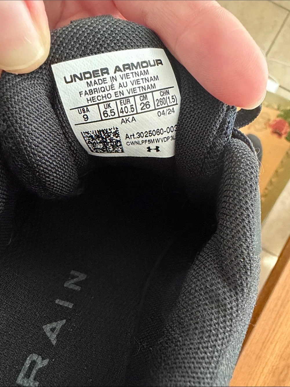 Under Armour Black Women's Athletic Charged Mesh Lace-Up Sneakers